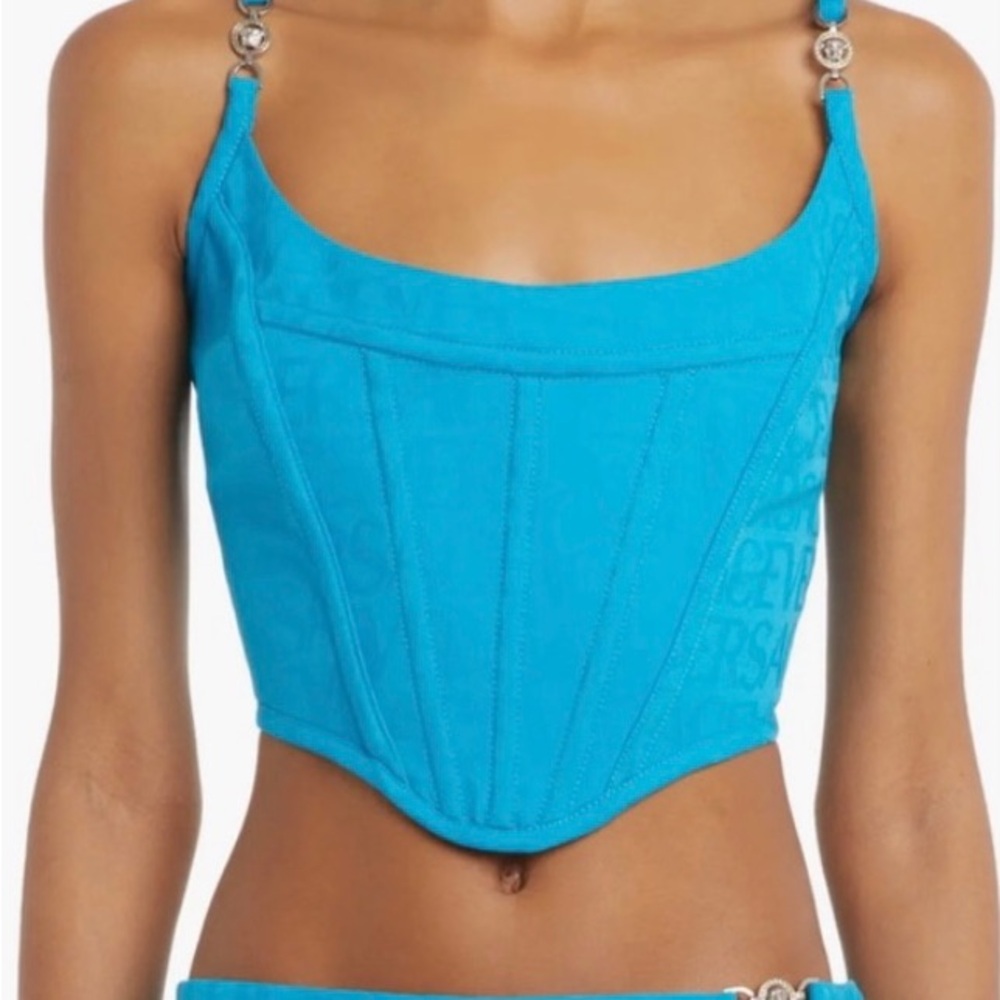 Versace Blue Corset Top